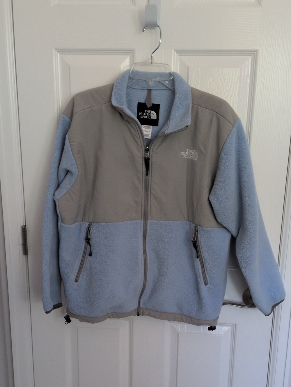 The North Face Youth Denali Fleece Full Zip Jacket - Light Blue & Gray - XL